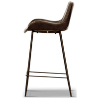 Brando Set of 4 PU Leather Upholstered Bar Chair Metal Leg Stool - Brown bar stools Kings Warehouse 