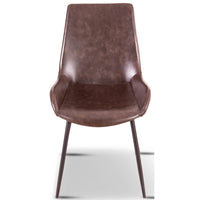 Brando Set of 4 PU Leather Upholstered Dining Chair Metal Leg - Brown dining Kings Warehouse 