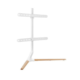BRATECK Modern Linear Tabletop TV Stand For 49'-70' TVs -- Matte White & Beech Kings Warehouse