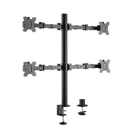 Brateck Quad Monitors Affordable Steel Articulating Monitor Arm Fit Most 17'-32' Monitors Up to 9kg per screen VESA 75x75/100x100 Kings Warehouse