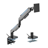 BRATECK Single Heavy-Duty RGB Gaming Monitor Arm Fit Most 17'-49' Monitor VESA 75x75,100x100 Kings Warehouse 