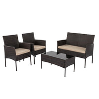 Breeze 4-Seat Wicker Outdoor Lounge Set Furniture Kings Warehouse 