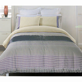 Brie Lilac Grey Quilt Cover Set QUEEN Home & Garden Kings Warehouse 