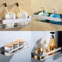 Brushed Bathroom Shower Shelf Kitchen Rack Storage Shelves Shampoo Holder Organizer Kings Warehouse 