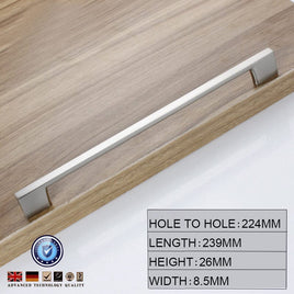 Brushed Nickel Kitchen Door Cabinet Drawer Handle Pulls 224MM Home & Garden Kings Warehouse 