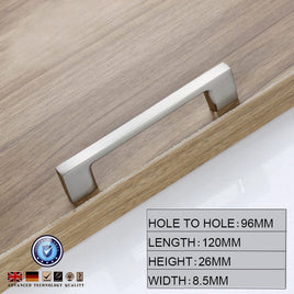 Brushed Nickel Kitchen Door Cabinet Drawer Handle Pulls 96MM Home & Garden Kings Warehouse 