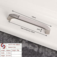 Brushed ZINC Kitchen Door Cabinet Drawer Handle Pulls 96MM Kings Warehouse 