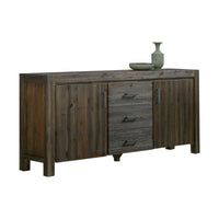 Buffet Sideboard in Chocolate Colour Constructed with Solid Acacia Wooden Frame Storage Cabinet with Drawers Furniture Kings Warehouse 