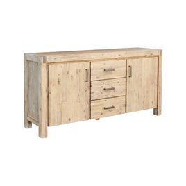 Buffet Sideboard in Oak Colour Constructed with Solid Acacia Wooden Frame Storage Cabinet with Drawers Furniture Kings Warehouse