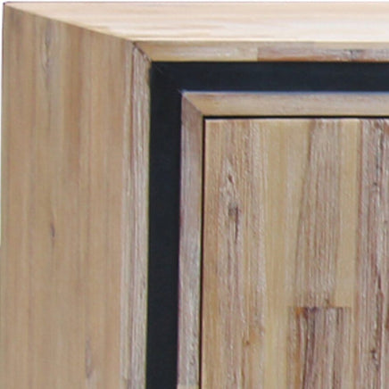 Buffet Sideboard in Silver Brush Colour with Solid Acacia & Veneer Wooden Frame Storage Cabinet with Drawers Furniture Kings Warehouse 