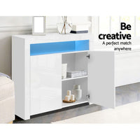 Buffet Sideboard LED - ARNO White Furniture Kings Warehouse 