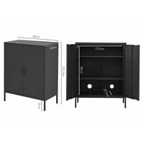 Buffet Sideboard Metal Cabinet - SWEETHEART Charcoal Furniture Kings Warehouse 