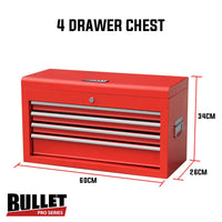 BULLET 478 Piece Tool Box Chest Kit Storage Cabinet Set Drawers With Tools RED Kings Warehouse 