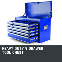 BULLET 9 Drawer Tool Box Chest Mechanic Organiser Garage Storage Toolbox Set Kings Warehouse 