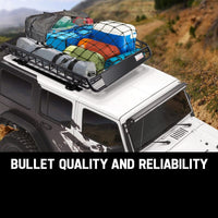 BULLET Car Roof Rack, 123 x 102 x 12cm Universal Luggage Carrier Steel Cage Vehicle Cargo Auto Accessories Kings Warehouse 