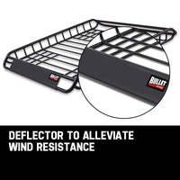 BULLET Car Roof Rack, 123 x 102 x 12cm Universal Luggage Carrier Steel Cage Vehicle Cargo Auto Accessories Kings Warehouse 