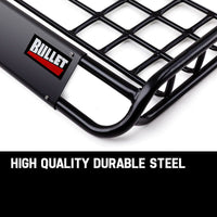 BULLET Car Roof Rack, 123 x 102 x 12cm Universal Luggage Carrier Steel Cage Vehicle Cargo Auto Accessories Kings Warehouse 