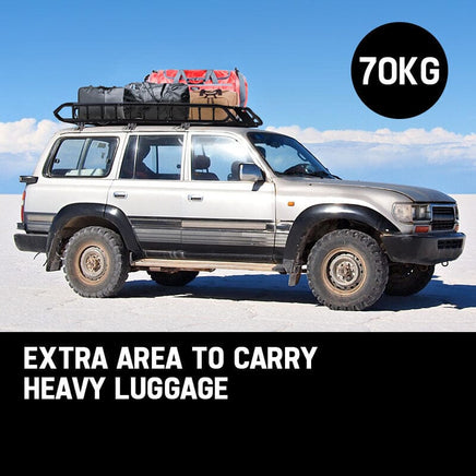 BULLET Car Roof Rack, 123 x 102 x 12cm Universal Luggage Carrier Steel Cage Vehicle Cargo Auto Accessories Kings Warehouse 