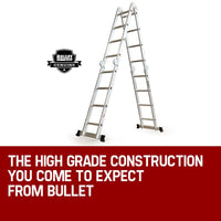 BULLET Pro 4.7m Multi-Purpose Ladder Aluminium Extension Folding Adjustable Step Tools Kings Warehouse 