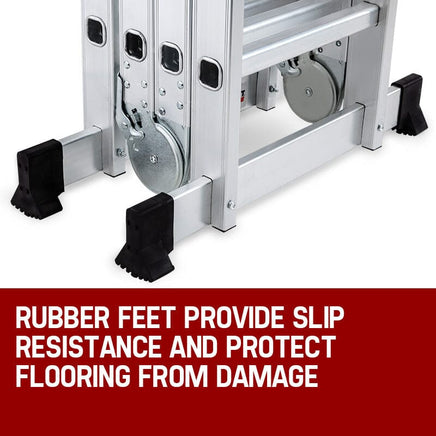 BULLET Pro 4.7m Multi-Purpose Ladder Aluminium Extension Folding Adjustable Step Tools Kings Warehouse 