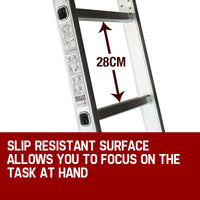 BULLET Pro 4.7m Multi-Purpose Ladder Aluminium Extension Folding Adjustable Step Tools Kings Warehouse 