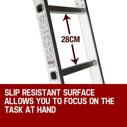 BULLET Pro 4.7m Multi-Purpose Ladder Aluminium Extension Folding Adjustable Step Tools Kings Warehouse 