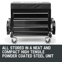 BULLET Rolling Tool Box Stool Mechanic Creeper Toolbox Seat Cushion Garage Tray Tools Kings Warehouse 