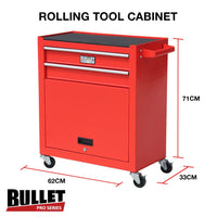 BULLET Tool Kit Chest Cabinet Box Set Storage Metal Wheels Rolling Drawers Steel Red Kings Warehouse 