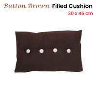 Button Brown Oblong Filled Cushion 30 x 45 cm Home & Garden Kings Warehouse 