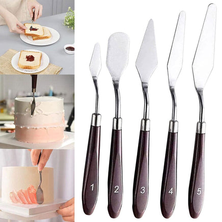 Cake Cream Spatula 5 Pcs/Set Stainless Steel Frosting Spatula Baking Pastry Tools Home & Garden Kings Warehouse 