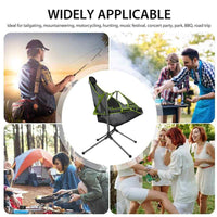 Camping Chair Foldable Swing Luxury Recliner Relaxation Swinging Comfort Lean Back Outdoor Folding Chair Outdoor Freestyle Portable Folding Rocking Chair Black Furniture Kings Warehouse 