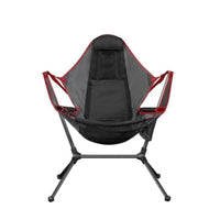 Camping Chair Foldable Swing Luxury Recliner Relaxation Swinging Comfort Lean Back Outdoor Folding Chair Outdoor Freestyle Portable Folding Rocking Chair Grey Furniture Kings Warehouse 