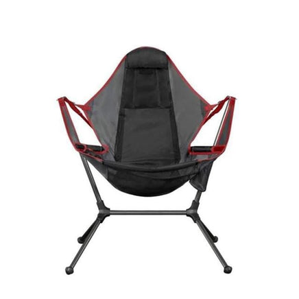 Camping Chair Foldable Swing Luxury Recliner Relaxation Swinging Comfort Lean Back Outdoor Folding Chair Outdoor Freestyle Portable Folding Rocking Chair Grey Furniture Kings Warehouse 