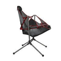 Camping Chair Foldable Swing Luxury Recliner Relaxation Swinging Comfort Lean Back Outdoor Folding Chair Outdoor Freestyle Portable Folding Rocking Chair Grey Furniture Kings Warehouse 
