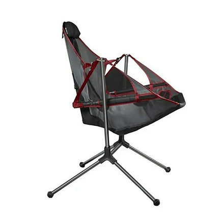Camping Chair Foldable Swing Luxury Recliner Relaxation Swinging Comfort Lean Back Outdoor Folding Chair Outdoor Freestyle Portable Folding Rocking Chair Grey Furniture Kings Warehouse 