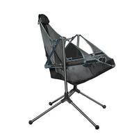 Camping Chair Foldable Swing Luxury Recliner Relaxation Swinging Comfort Lean Back Outdoor Folding Chair Outdoor Freestyle Portable Folding Rocking Chair Grey Furniture Kings Warehouse 