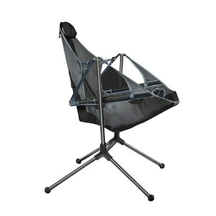 Camping Chair Foldable Swing Luxury Recliner Relaxation Swinging Comfort Lean Back Outdoor Folding Chair Outdoor Freestyle Portable Folding Rocking Chair Grey Furniture Kings Warehouse 