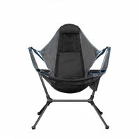 Camping Chair Foldable Swing Luxury Recliner Relaxation Swinging Comfort Lean Back Outdoor Folding Chair Outdoor Freestyle Portable Folding Rocking Chair Grey Furniture Kings Warehouse 