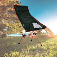 Camping Chair Folding High Back Backpacking Chair with Headrest Red Outdoor Kings Warehouse 