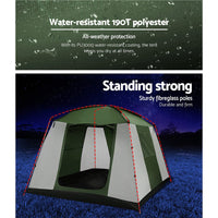 Camping Tent 6 Person Tents Family Hiking Dome Summer Sale Kings Warehouse 