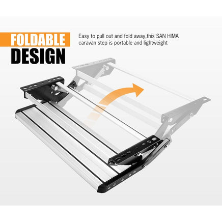 Caravan Step Aluminium 200KG Pull Out Step Folding Camper Trailer Motorhome Step Kings Warehouse 