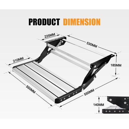 Caravan Step Aluminium 200KG Pull Out Step Folding Camper Trailer Motorhome Step Kings Warehouse 