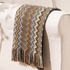 Caribbean Brown Mix Knitted Throw Rug Home & Garden Kings Warehouse 