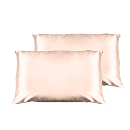 Casa Decor Luxury Satin Pillowcase Twin Pack Size With Gift Box Luxury - Champagne Pink Home & Garden Kings Warehouse 