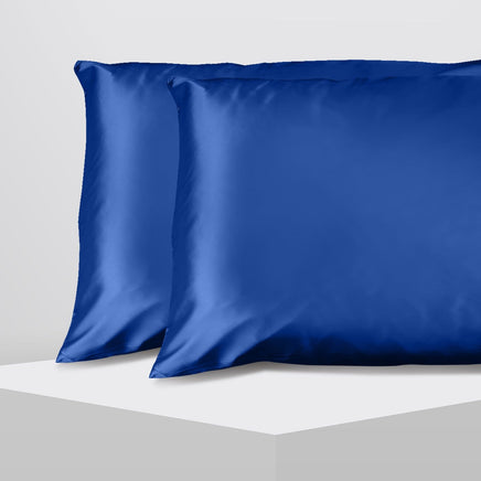 Casa Decor Luxury Satin Pillowcase Twin Pack Size With Gift Box Luxury - Navy Blue Home & Garden Kings Warehouse 