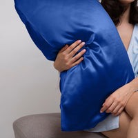 Casa Decor Luxury Satin Pillowcase Twin Pack Size With Gift Box Luxury - Navy Blue Home & Garden Kings Warehouse 