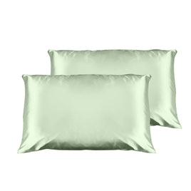 Casa Decor Luxury Satin Pillowcase Twin Pack Size With Gift Box Luxury - Sage Green Home & Garden Kings Warehouse 
