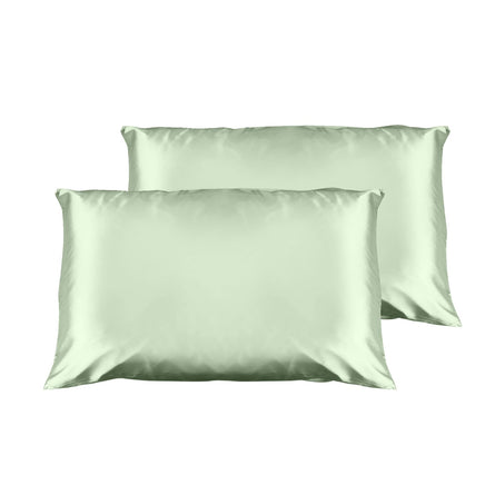Casa Decor Luxury Satin Pillowcase Twin Pack Size With Gift Box Luxury - Sage Green Home & Garden Kings Warehouse 