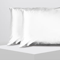 Casa Decor Luxury Satin Pillowcase Twin Pack Size With Gift Box Luxury - White Home & Garden Kings Warehouse 