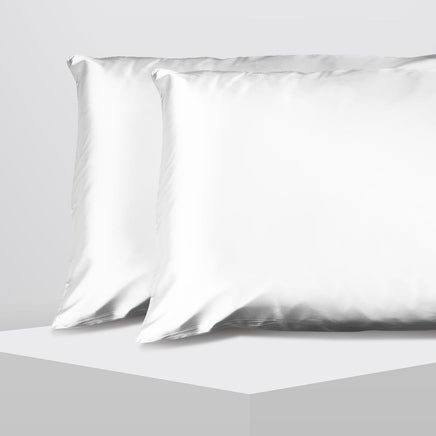Casa Decor Luxury Satin Pillowcase Twin Pack Size With Gift Box Luxury - White Home & Garden Kings Warehouse 